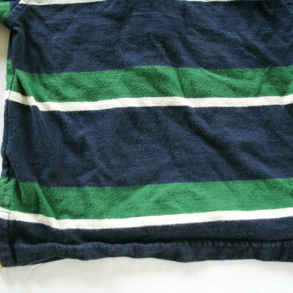 Wrangler Boys Shirt Polo Navy Green Stripe Long Sleeve 18 Months